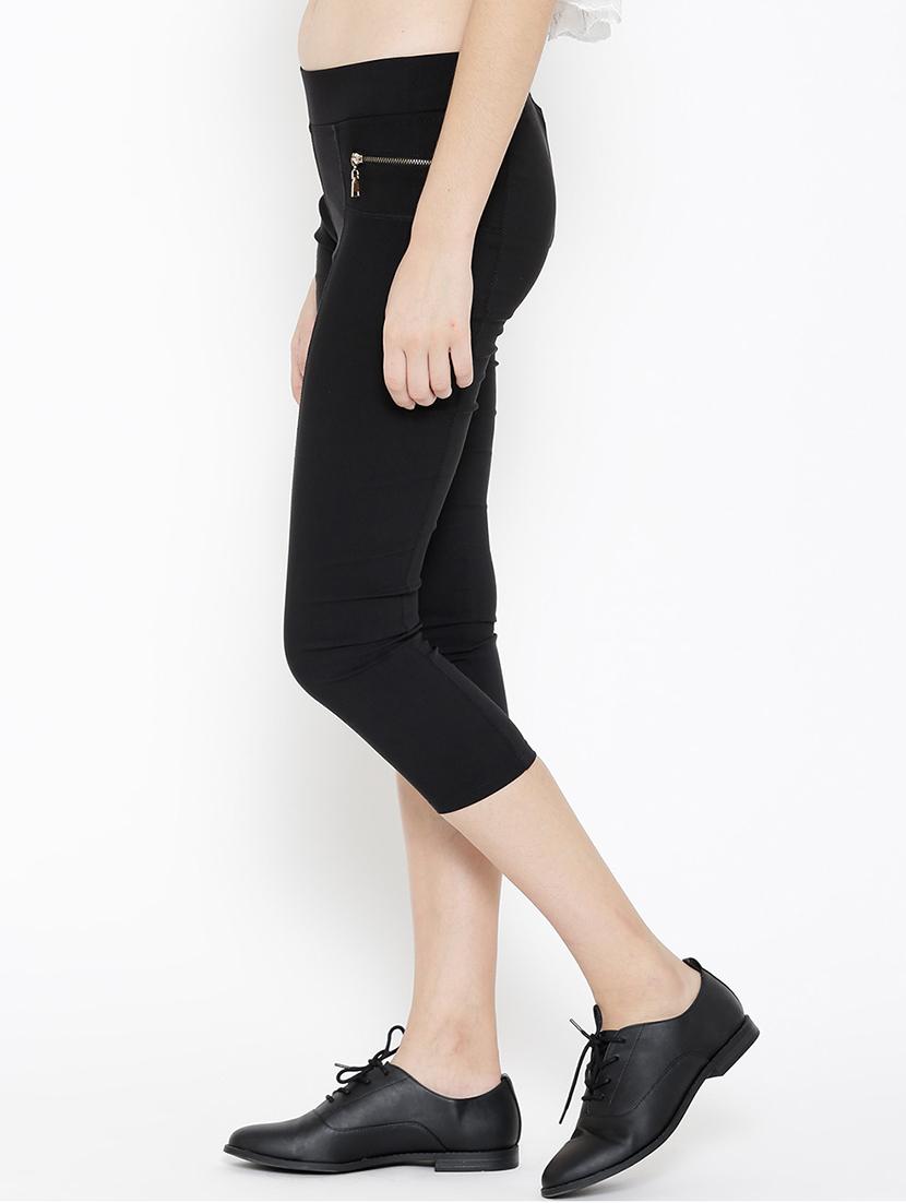 solid black cotton capri - 15114478 - Zoom Image - 2