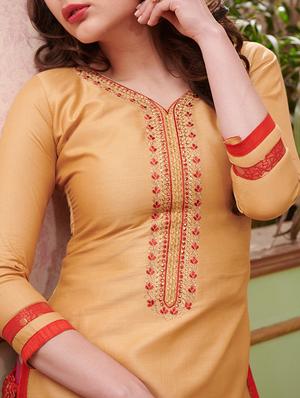 Embroidered unstitched salwar suit - 15114632 - Standard Image - 2