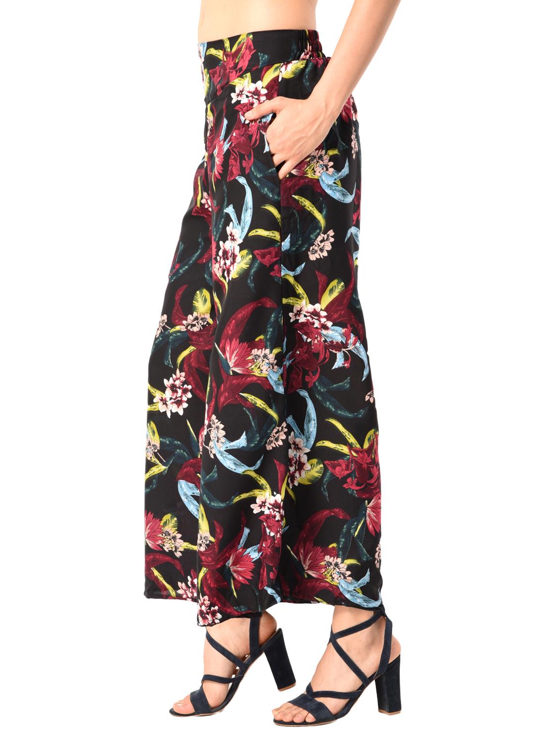 black floral crepe palazzo - 15114874 - Zoom Image - 2