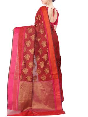 Floral woven saree with blouse - 15114883 - Standard Image - 2