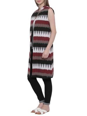 red ikat printed cotton shrug - 15114921 - Standard Image - 2