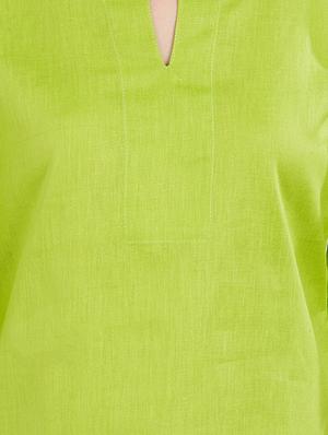 solid green cotton top - 15116256 - Standard Image - 5