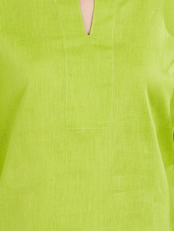 solid green cotton top - 15116256 - Zoom Image - 5
