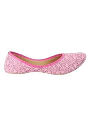 pink fabric slip on jutis & mojaris - 15116778 - Standard Image - 2