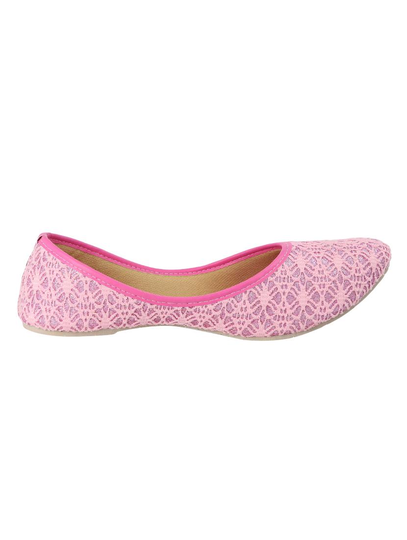 pink fabric slip on jutis & mojaris - 15116778 - Zoom Image - 2