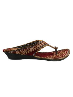 maroon ethnic sandal - 15116784 - Standard Image - 2