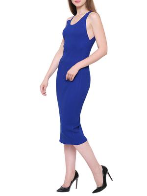 solid blue viscose bodycon dress - 15116948 - Standard Image - 2