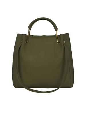green leatherette regular tote - 15117129 - Standard Image - 5