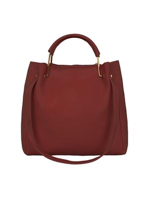 maroon leatherette tote combo bag - 15117134 - Standard Image - 5