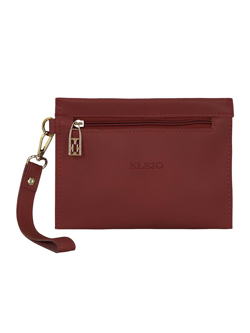 maroon leatherette tote combo bag - 15117134 - Zoom Image - 2
