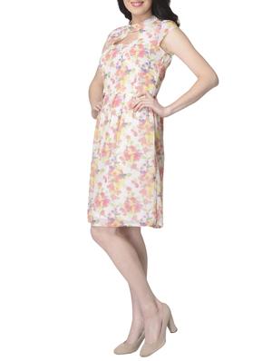 white floral a-line dress - 15117137 - Standard Image - 2
