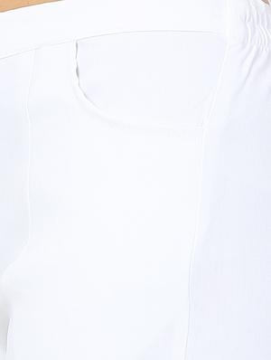 solid white flat front trouser - 15117176 - Standard Image - 5
