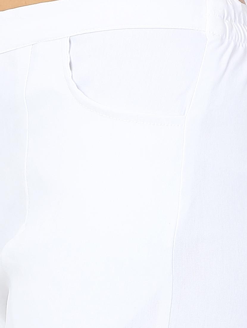 solid white flat front trouser - 15117176 - Zoom Image - 5