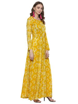 Shibori print anarkali kurta - 15118297 - Standard Image - 2