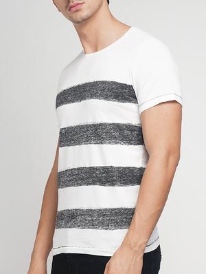 white cotton striped t-shirt - 15118490 - Standard Image - 2