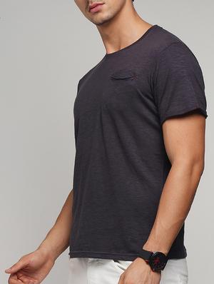 black cotton pocket t-shirt - 15118498 - Standard Image - 2