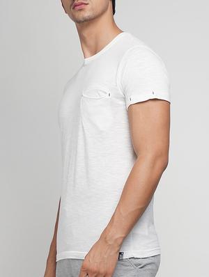 white cotton pocket t-shirt - 15118499 - Standard Image - 2