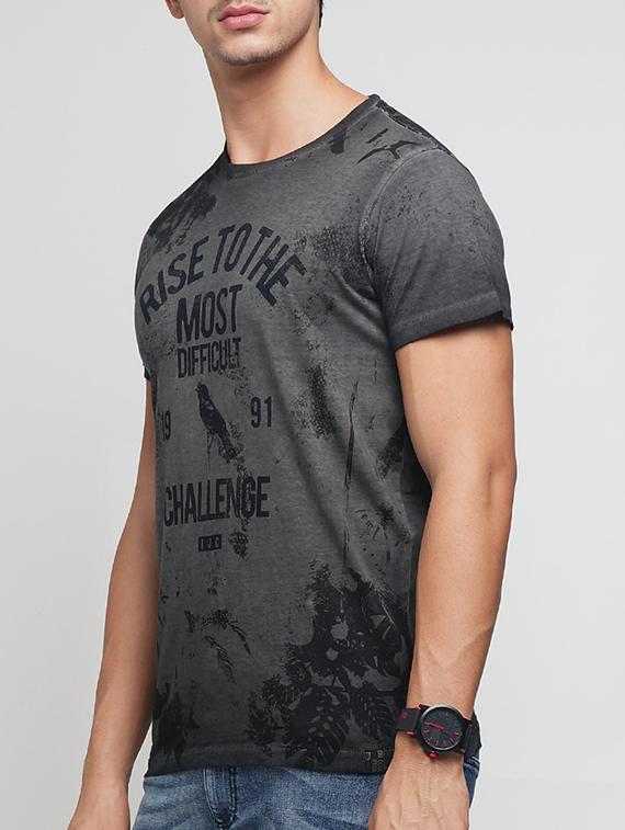 grey cotton all over print t-shirt - 15118505 - Zoom Image - 2
