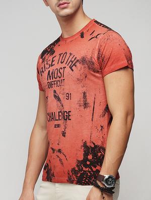 orange cotton all over print t-shirt - 15118506 - Standard Image - 2