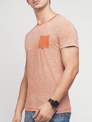 orange cotton pocket t-shirt - 15118529 - Standard Image - 2