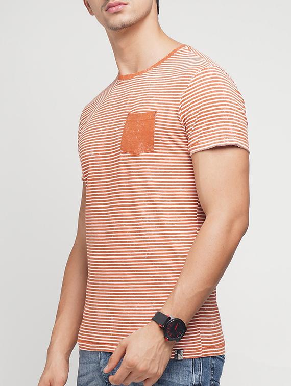 orange cotton pocket t-shirt - 15118529 - Zoom Image - 2