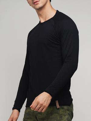 black cotton raglan t-shirt - 15118546 - Standard Image - 2