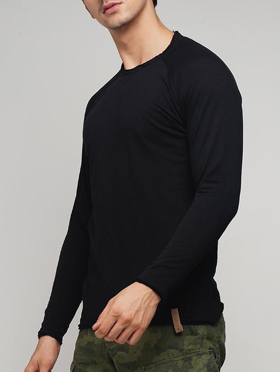 black cotton raglan t-shirt - 15118546 - Zoom Image - 2