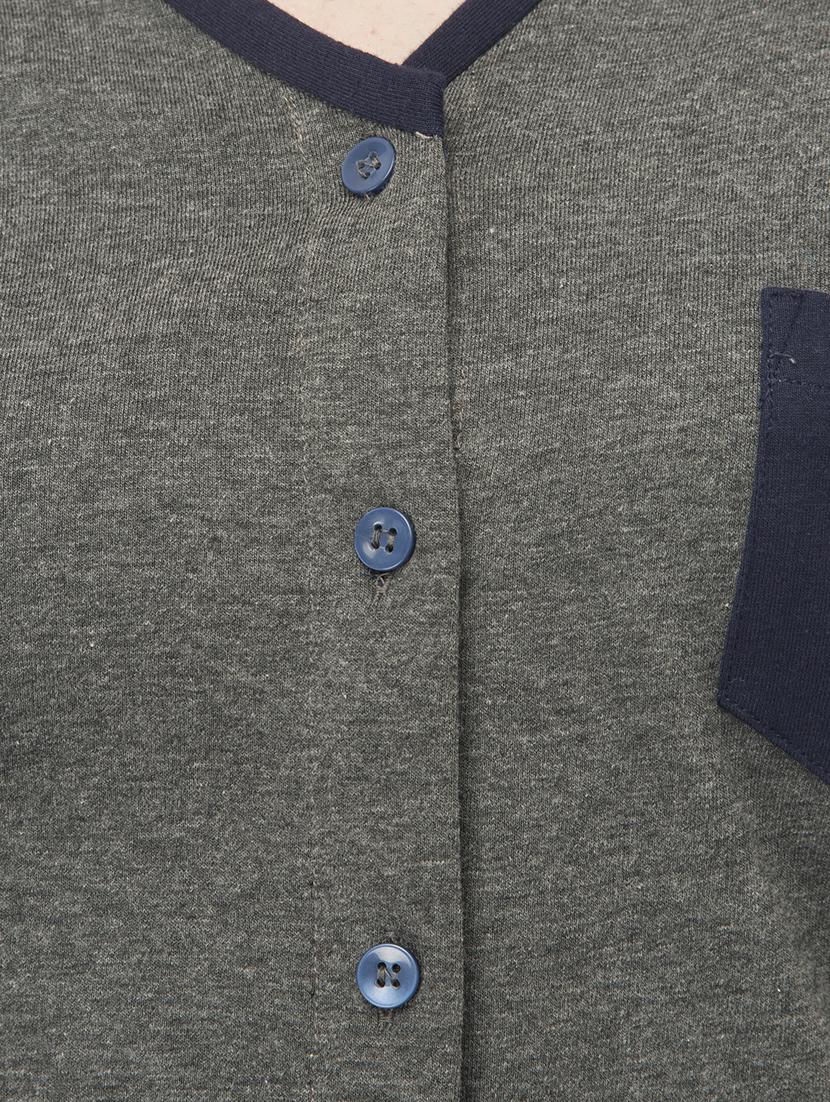 grey solid shirt dress - 15118642 - Zoom Image - 5