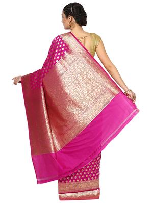 gold zari motif banarasi saree with blouse - 15118872 - Standard Image - 2