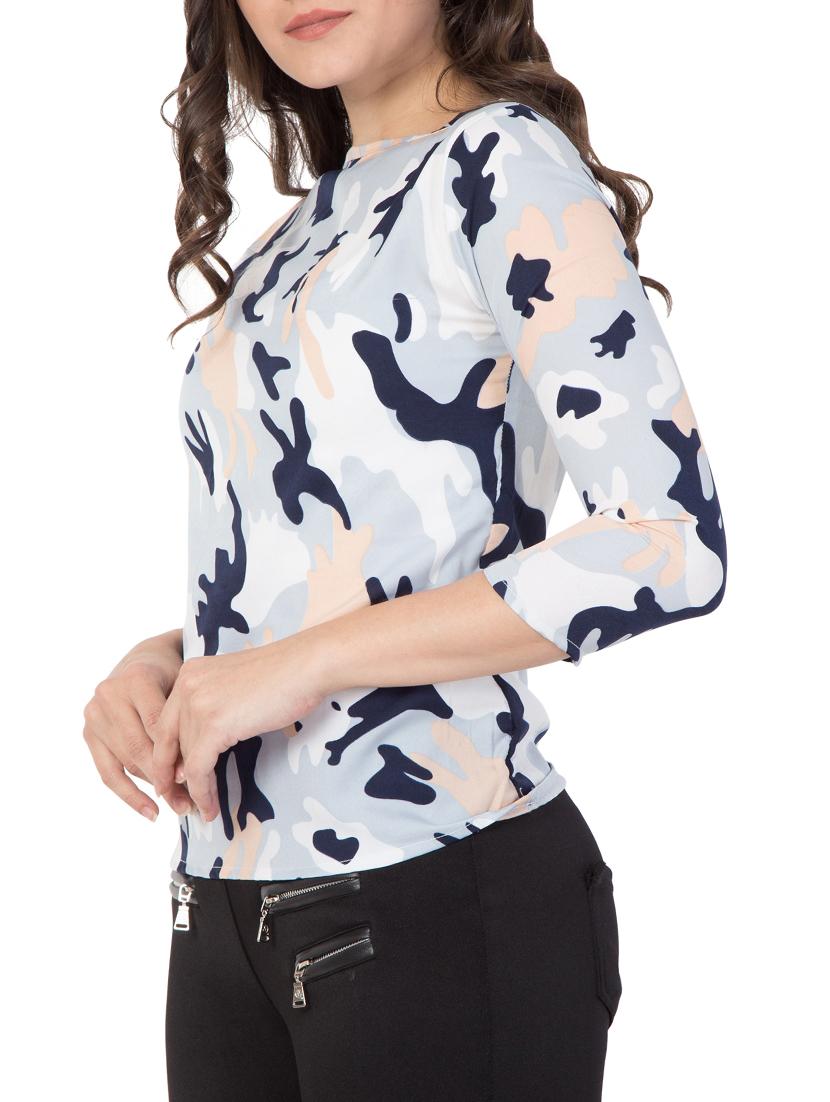 light blue printed top - 15119019 - Zoom Image - 2