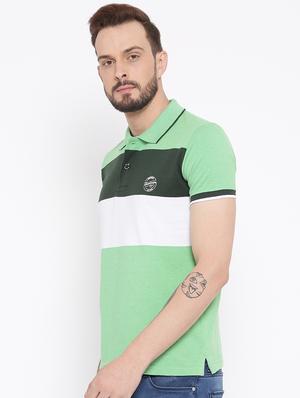 green cotton color block t-shirt - 15119069 - Standard Image - 2