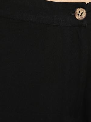 solid black rayon culottes - 15119313 - Standard Image - 5