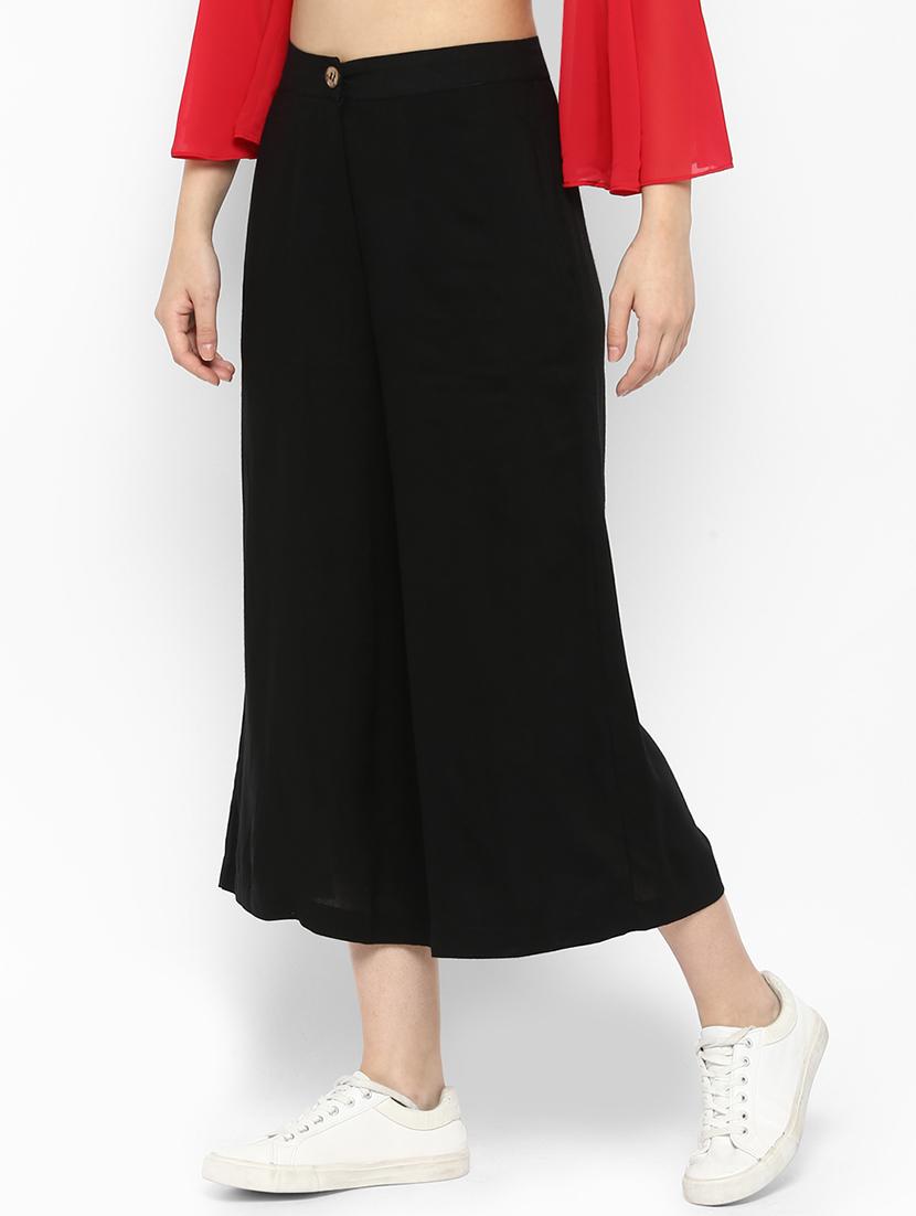 solid black rayon culottes - 15119313 - Zoom Image - 2