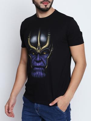 black chest printed t-shirt - 15120657 - Standard Image - 2