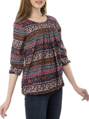 Pleated Front Blouson Top - 15120841 - Standard Image - 2