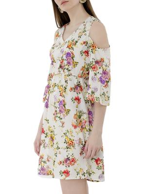 white floral a-line dress - 15120863 - Standard Image - 2
