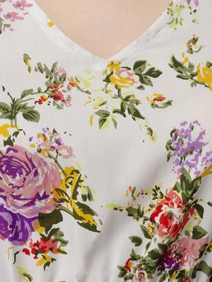 white floral a-line dress - 15120863 - Standard Image - 5