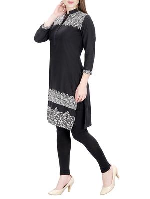 black cotton straight kurta - 15120870 - Standard Image - 2