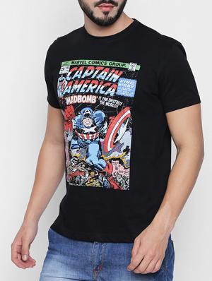 black cotton character t-shirt - 15120899 - Standard Image - 2