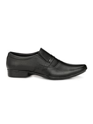 black leatherette formal slip on - 15121176 - Standard Image - 2
