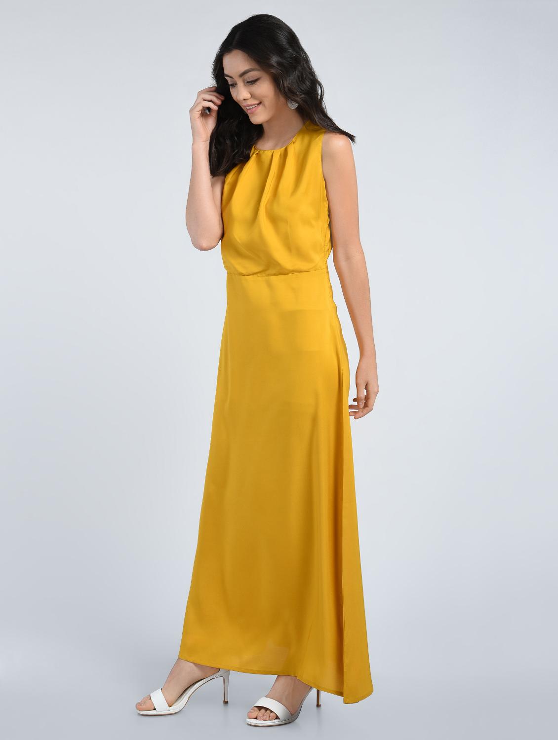 Pleated neck maxi dress - 15121389 - Zoom Image - 2
