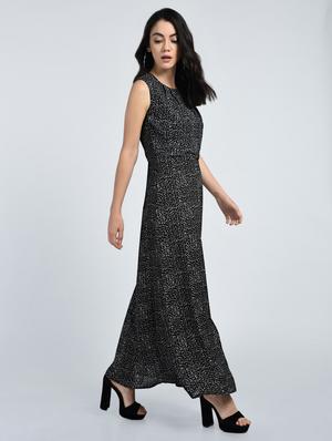 Pleated neck maxi dress - 15121396 - Standard Image - 2