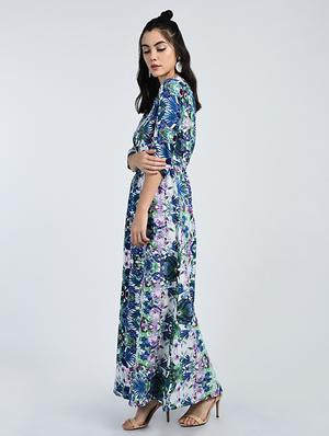 Gathered waist tropical maxi dress - 15121400 - Standard Image - 2