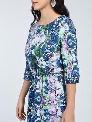 Gathered waist tropical maxi dress - 15121400 - Standard Image - 5