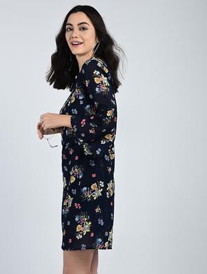 bell sleeved floral shift dress - 15121411 - Standard Image - 2
