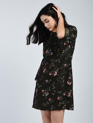 bell sleeved floral shift dress - 15121413 - Standard Image - 2