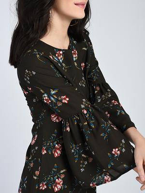 bell sleeved floral shift dress - 15121413 - Standard Image - 5