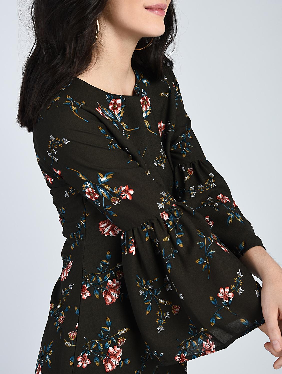 bell sleeved floral shift dress - 15121413 - Zoom Image - 5