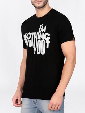 black cotton chest print tshirt - 15121709 - Standard Image - 2