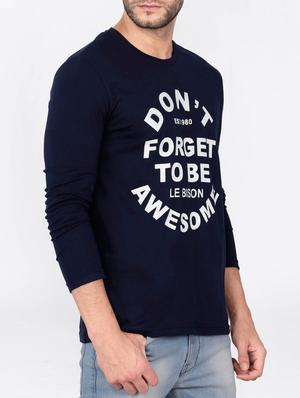blue cotton chest print tshirt - 15121721 - Standard Image - 2